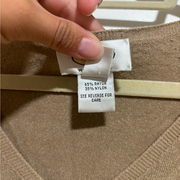 Talbots Caramel V-Neck Short Sleeve Top X - Picture 4 of 10